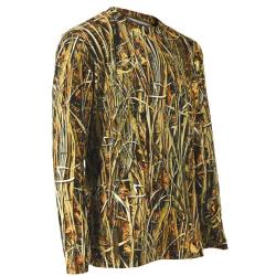 T shirt manches longues Ghost Camo roseaux Wet polyester alvéolé
