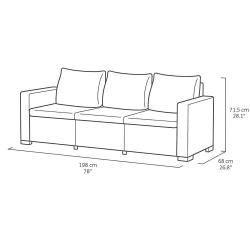 Salon de jardin 3 places Keter® + pouf offert cappuccino