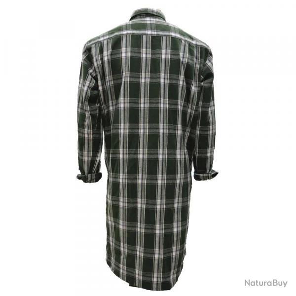 Chemise long pan à carreaux boutons coton flanelle vert M à 5XL M