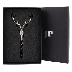 Tire-bouchon cerf en métal zinc argenté 14cm 180g