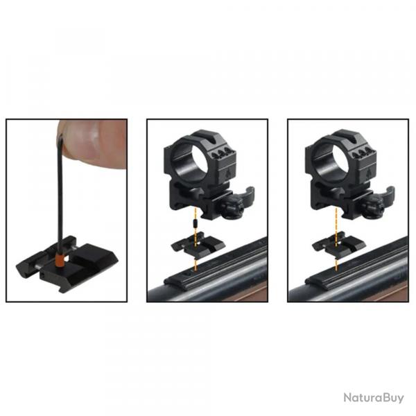 Lot de 2 adaptateurs rails 11mm à 21mm picatinny / weaver