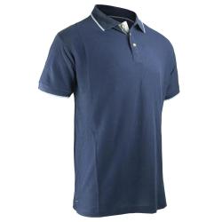 Polo Tonique coupe ajustée col rond coton bleu marine S à 3XL XL