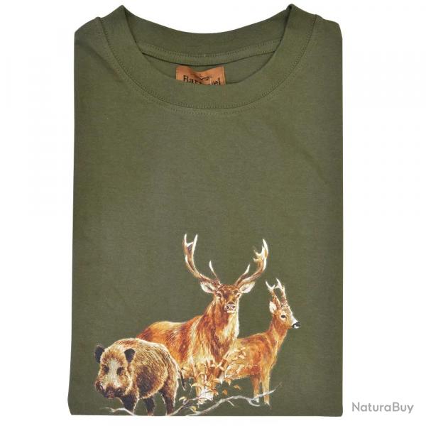 Tee-shirt Kaki Bartavel Grands Animaux Taille M à 5XL XL