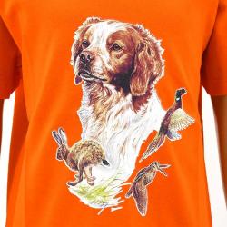 T-shirt enfant épagneul coton doux orange 6 à 12 ans 10 ans