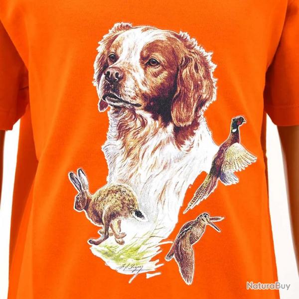 T-shirt enfant épagneul coton doux orange 6 à 12 ans 12 ans