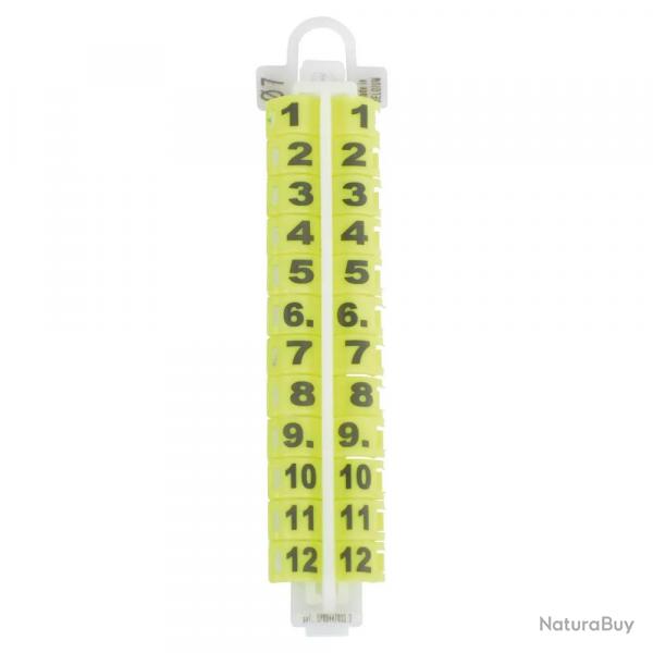 Bagues  clip numrotation laser - RING4WINGS Du N 1  10 Jaune 12 mm