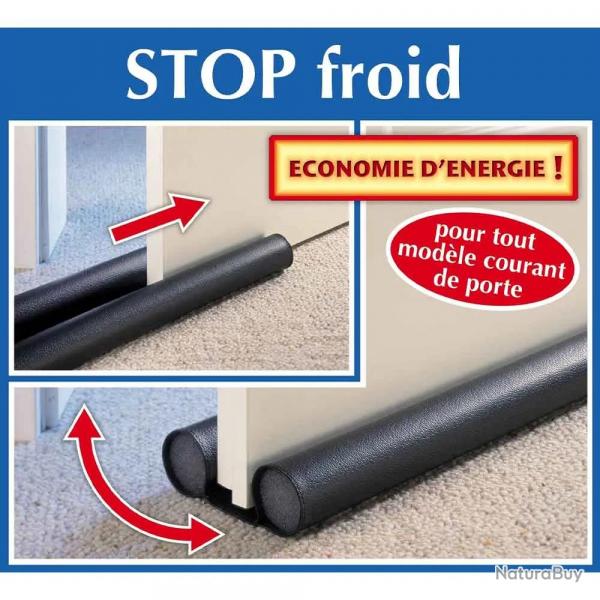 Boudin de porte stop froid, bas de porte double isolant Marron