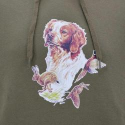 Sweat à capuche kaki épagneul Bartavel® M