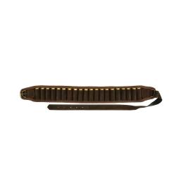 Cartouchière 20 balles cal 12-20 luxe croûte cuir buffle marron Cal. 20