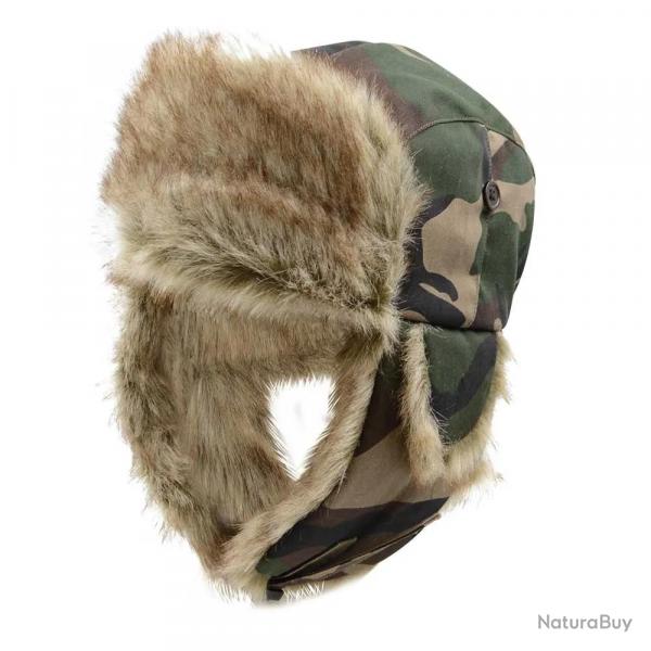 Chapka scratch et boutons nylon fourrure synthtique camo 55  61 57