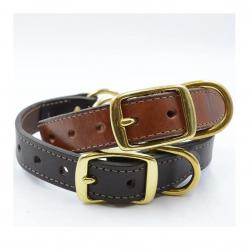 Collier cuir noisette ou chocolat 4 tailles Chocolat 1