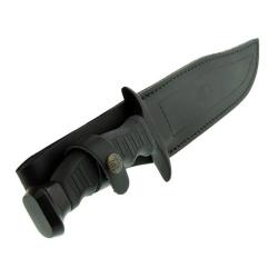 Poignard Big Mountain manche gomme noire lame acier inox 18cm