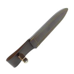 Dague Bowie manche plaquette cerf double tranchant acier inox 26cm
