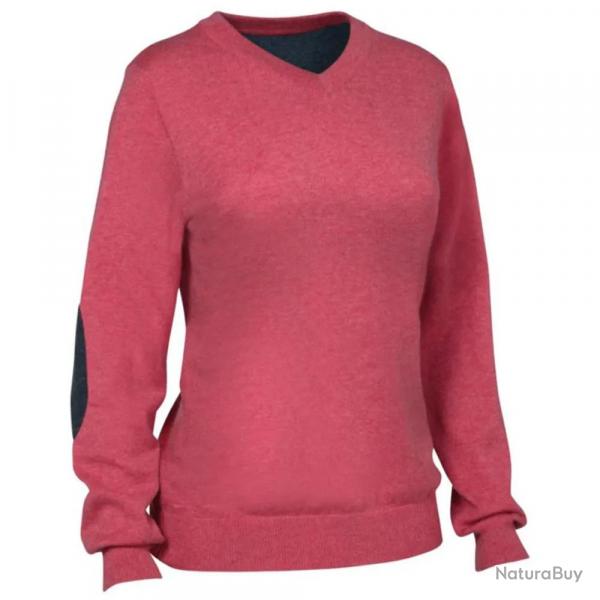 Pull Femme Club ARTHEMIS col V laine coton rose S à 2XL S