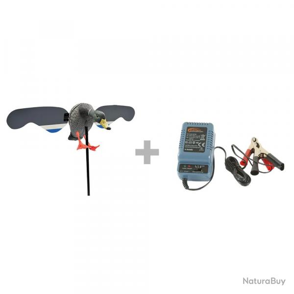 Pack Canard lectrique  ailes tournantes 6V + chargeur
