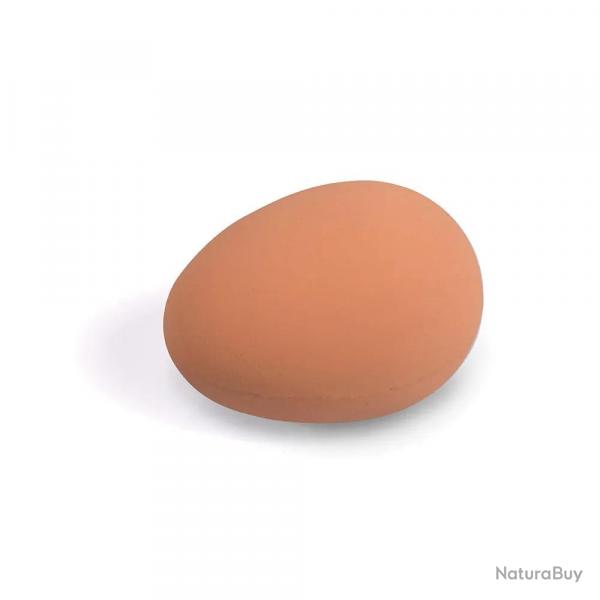Lot de 2 oeufs factices caoutchouc crème ou brun Brun