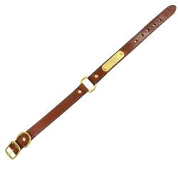 Collier à graver sur plaque laiton cuir noisette 4 tailles 1