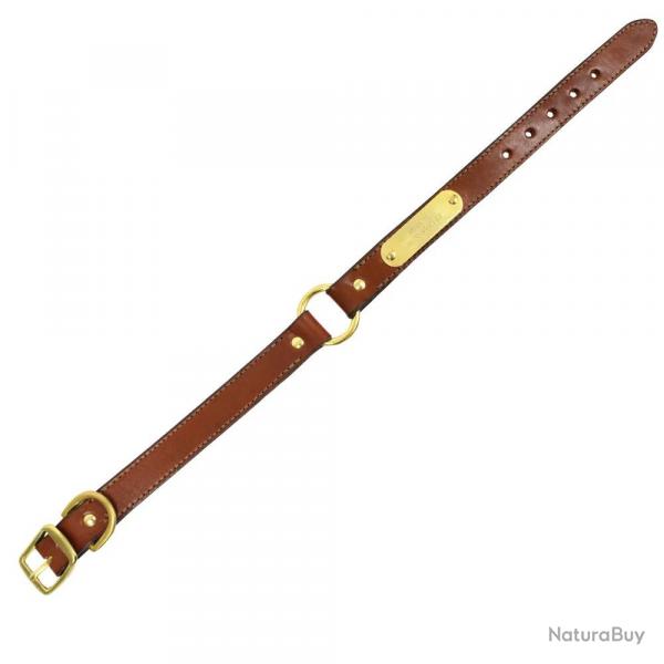 Collier à graver sur plaque laiton cuir noisette 4 tailles 1