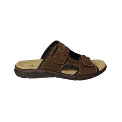 Sandales Dixit confort à scratch cuir lycra marron 40 à 46 42