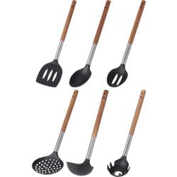 6 ustensiles de cuisine avec support pot