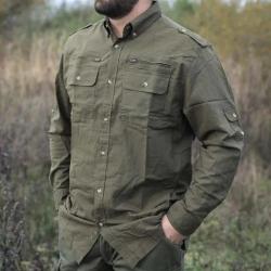 Chemise Authentic respirante multipoches coton kaki S à 3XL