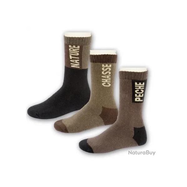 Lot de 3 chaussettes de chasse 39 - 42