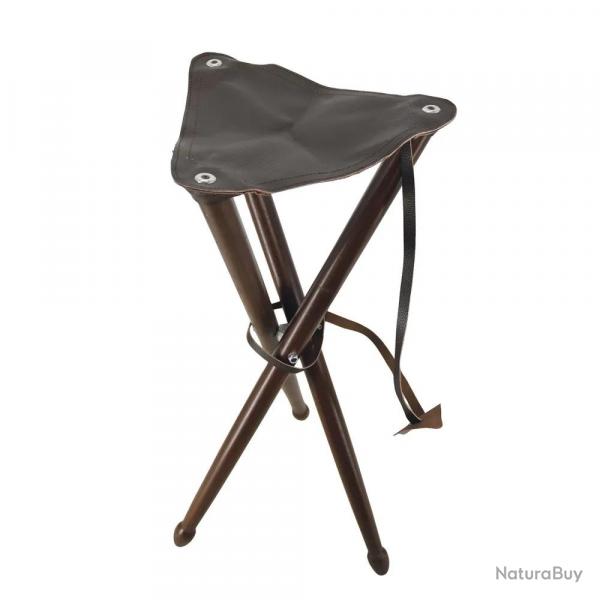 Siège de battue en frêne avec assise croute de cuir de buffle hauteur 80cm