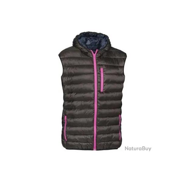 Doudoune sans manches femme capuche polyamide noir S  2XL