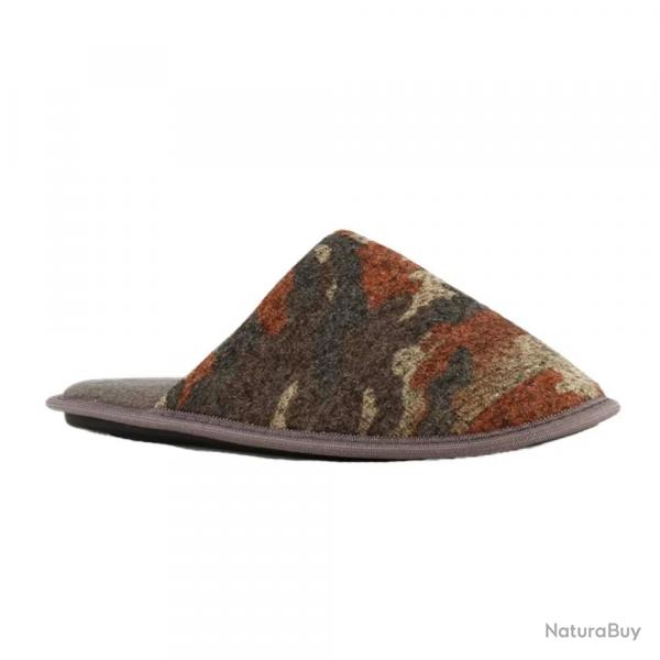 Chaussons camo homme textime doux brun vert orange 41/42  45/46 45 / 46