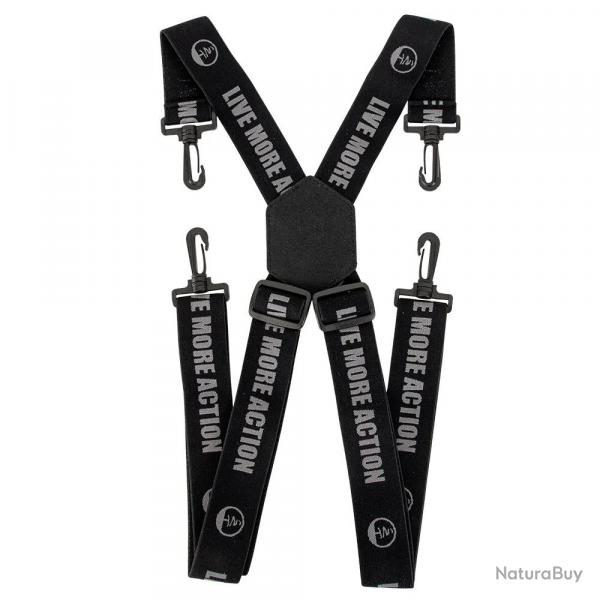 Bretelles élastiquées mousqueton polyamide noir largeur 4cm