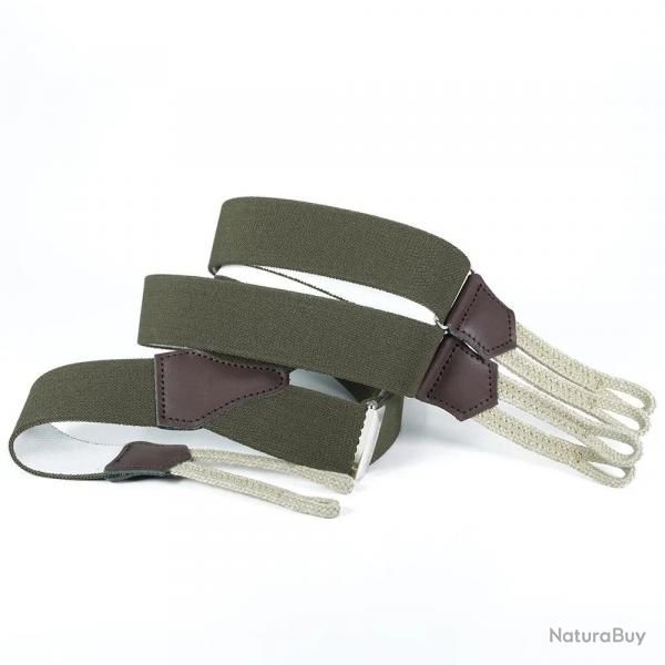 Bretelles kaki à pattes tressées réglables 120x3,5 cm
