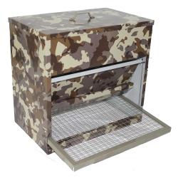 Mangeoire anti-nuisibles galvanis&eacute;e 20kg camo 50,5x46x47,5 cm