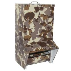 Mangeoire acier galvanisée 20kg camo 50,5 x 46 x H 47,5 cm.