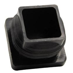 Bouchon rectangulaire 25x25x1/2 noir