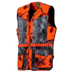 Gilet Treeland camo orange 20 cartouchières polyester déperlant