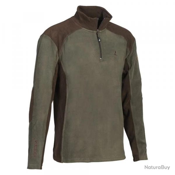 Polaire Percussion kaki 220g/m² col zippé renforts 3XL