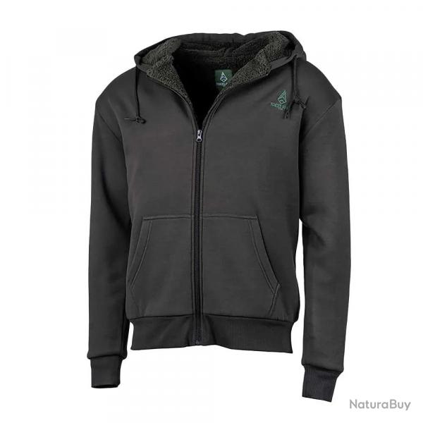 Sweat  capuche zipp vert Treeland polaire 100% polyester XL