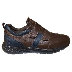 Baskets cuir scratch double velcro Strech semelle PVC 45