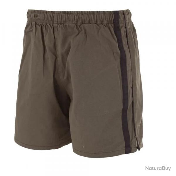 Short Flottant Kaki-Noir 100% Coton 3 Poches Taille lastique 3XL