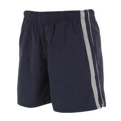 Short-Flottant marine-gris 100% coton 3 poches taille élastique L