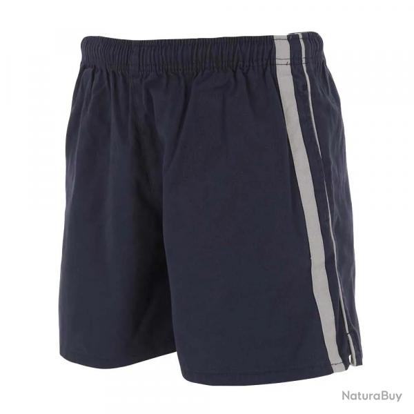 Short-Flottant marine-gris 100% coton 3 poches taille lastique 3XL