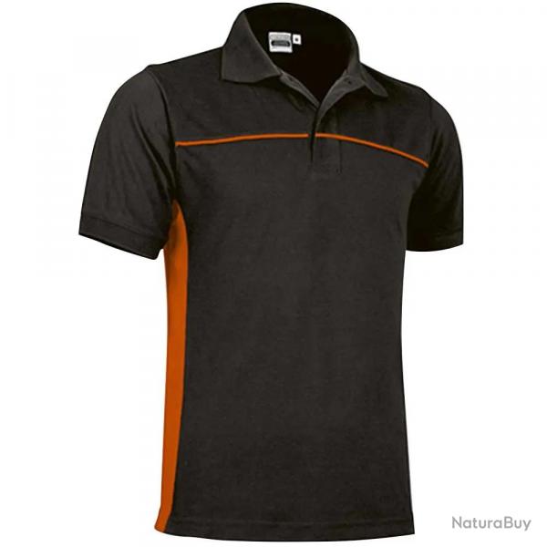 Polo Thunder noir-orange 50% polyester coton 2 boutons 60 car 3XL