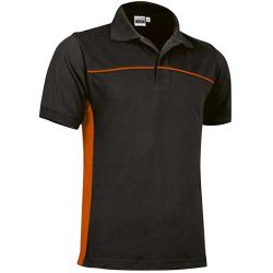 Polo Thunder noir-orange 50% polyester coton 2 boutons 60 car L