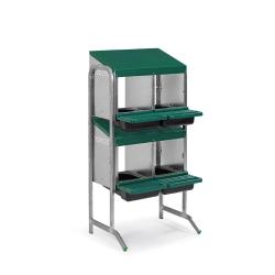 Pondoir poule pro en tôle galvanisée vertical 4 nids