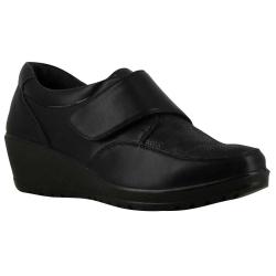 Chaussures scratch noir talon compensé PU - Fermeture pratique 39