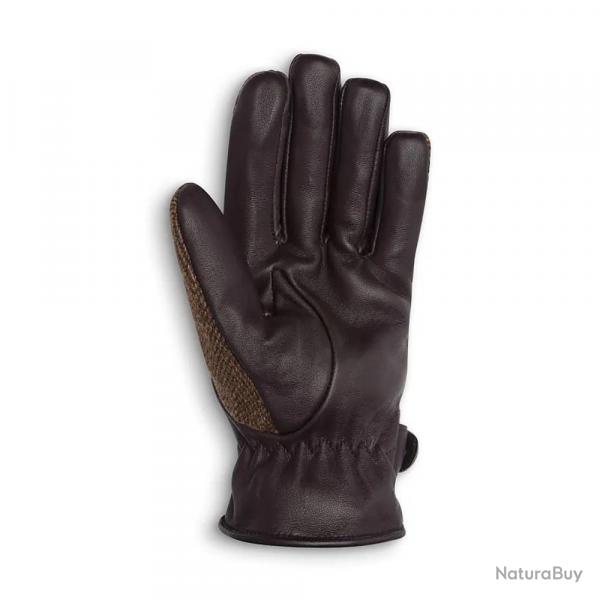 Gants Walker and Hawkes Brookmore Marron Cuir Tweed XL