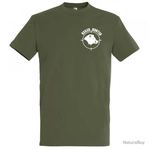 T-Shirt Keiler Hunter kaki 100% coton manches courtes logo 1 2XL