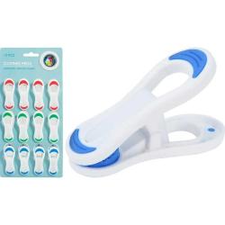 12 Pinces à Linge en Polypropylène 68 mm 3 Couleurs