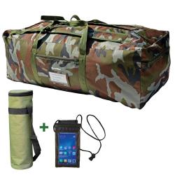 Sac camo 70 l avec Etui étanche Téléphone et Porte Bouteille Isotherme