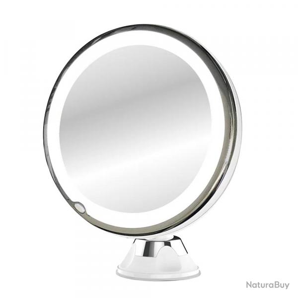 Miroir lumineux grossissant x7 orientable 360 fixation ventouse